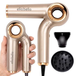ELLA BELLA® Ionic Hair Dryer (Foldable) with Diffuser, Perfect for Travel | Negative Ion Blow Dryer. Intelligent Heat Control & Rapid Drying. Lightweight, Low Noise Technology ELLA BELLA® Ionic Hair Dryer (Foldable) with Diffuser, Perfect for Travel | Negative Ion Blow Dryer. Intelligent Heat Control & Rapid Drying. Lightweight, Low Noise Technology