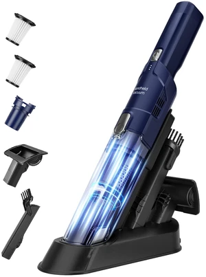 EDLOENS Hand Vacuum Cordless Rechargeable with Brushless Motor, Blue | 22000Pa Strong Suction Hand Vacuum, 2 Suction Modes, Car Vacuum with Charging Dock, Up to 30 Min Runtime for Home/Car/Pet EDLOENS Hand Vacuum Cordless Rechargeable with Brushless Motor, Blue | 22000Pa Strong Suction Hand Vacuum, 2 Suction Modes, Car Vacuum with Charging Dock, Up to 30 Min Runtime for Home/Car/Pet