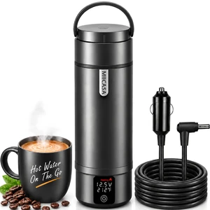 Vacuum Insulated Car Electric Kettle,Miicasa Stainless Steel Tumbler Car Water Heater,12V/24V Water Boiler with 6 Temperature and Auto Shut-Off Boil Dry Vacuum Insulated Car Electric Kettle,Miicasa Stainless Steel Tumbler Car Water Heater,12V/24V Water Boiler with 6 Temperature and Auto Shut-Off Boil Dry