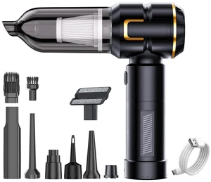 FSANXF 4 in 1 Handheld Car Mini Vacuum Cleaner with 2 Suction Modes20000PA Strong Cyclonic Suction Air Duster 6000mAh Battery Air Blower Wireless for Car, Office Desk, Keyboards 17Kpa FSANXF 4 in 1 Handheld Car Mini Vacuum Cleaner with 2 Suction Modes20000PA Strong Cyclonic Suction Air Duster 6000mAh Battery Air Blower Wireless for Car, Office Desk, Keyboards 17Kpa