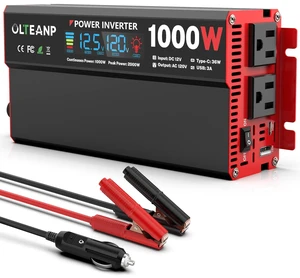 1000W Power Inverter 12V DC to 110V/120V AC Car Converter for Vehicles | LCD Screen Display, 2 AC Outlets, 36W Type-C Port, 5V/3A USB Port, Car Plug Adapter for Truck, Home, Camping, Laptop, Trip 1000W Power Inverter 12V DC to 110V/120V AC Car Converter for Vehicles | LCD Screen Display, 2 AC Outlets, 36W Type-C Port, 5V/3A USB Port, Car Plug Adapter for Truck, Home, Camping, Laptop, Trip