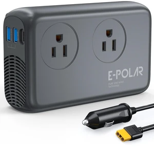 E-POLAR 300W Car Power Inverter Pure Sine Wave with 60W PD USB-C, Power Inverters for Vehicles DC 12V to 110V AC, Car Inverter Power Outlet with XT60 Cable (Grey) E-POLAR 300W Car Power Inverter Pure Sine Wave with 60W PD USB-C, Power Inverters for Vehicles DC 12V to 110V AC, Car Inverter Power Outlet with XT60 Cable (Grey)