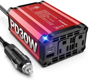Vansoet 300W Car Power Inverter, DC12V to AC 110V Cigarette Lighter Charger | PD30W USB-C Fast Charging Port, QC18W USB-A Port, 2 Outlets Car Plug in Adapter Outlet for Phone, Laptop on Road Trip Vansoet 300W Car Power Inverter, DC12V to AC 110V Cigarette Lighter Charger | PD30W USB-C Fast Charging Port, QC18W USB-A Port, 2 Outlets Car Plug in Adapter Outlet for Phone, Laptop on Road Trip
