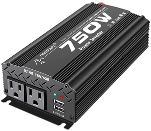 750W Modified Sine Wave Power Inverter DC 12V to AC 110V, Peak 1500 Watt, Car Plug Inverter Adapter Power Converter with 4.2A Dual USB Charging Ports and 2 AC Outlets Car Charger Black 750W Modified Sine Wave Power Inverter DC 12V to AC 110V, Peak 1500 Watt, Car Plug Inverter Adapter Power Converter with 4.2A Dual USB Charging Ports and 2 AC Outlets Car Charger Black
