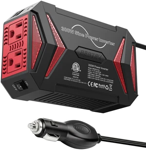 BESTEK 300W Pure Sine Wave Power Inverter - DC 12V to 110V AC Car Converter Plug Adapter Outlet with PD30W USB-C Fast Charger, Vehicle Cigarette Lighter Adapter for Laptop BESTEK 300W Pure Sine Wave Power Inverter - DC 12V to 110V AC Car Converter Plug Adapter Outlet with PD30W USB-C Fast Charger, Vehicle Cigarette Lighter Adapter for Laptop