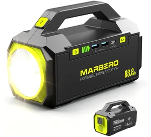 MARBERO Portable Power Station with AC Outlet 100W Solar Generator 88.8Wh | Solar Power Bank with AC Outlet 150W Surge Outdoor Battery Pack with Flashlight for Camping Home Backup Emergency Hunting MARBERO Portable Power Station with AC Outlet 100W Solar Generator 88.8Wh | Solar Power Bank with AC Outlet 150W Surge Outdoor Battery Pack with Flashlight for Camping Home Backup Emergency Hunting