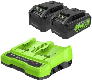 Greenworks 24V 4.0Ah USB Battery (2-Pack) Starter Kit + Dual Port Rapid Charger (Genuine Greenworks Parts) Greenworks 24V 4.0Ah USB Battery (2-Pack) Starter Kit + Dual Port Rapid Charger (Genuine Greenworks Parts)