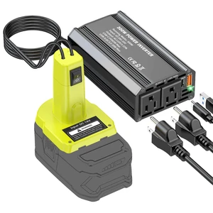 300W Power Inverter Compatible with Ryobi 18V Battery, DC 18V to AC 110V Portable Power Station Generator with 2 AC Outlets & 1 Type-C PD 65W & 1 USB A 18W Max for Emergency Power 300W Power Inverter Compatible with Ryobi 18V Battery, DC 18V to AC 110V Portable Power Station Generator with 2 AC Outlets & 1 Type-C PD 65W & 1 USB A 18W Max for Emergency Power
