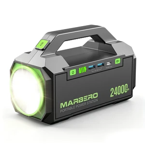 MARBERO Portable Charger Power Bank 24,000mAh Portable Power Station 88.8Wh Solar Generator 60W Power Bank with USB QC3.0/PD3.0 Output for Camping Emergency Travel Fishing Outdoor Exploration MARBERO Portable Charger Power Bank 24,000mAh Portable Power Station 88.8Wh Solar Generator 60W Power Bank with USB QC3.0/PD3.0 Output for Camping Emergency Travel Fishing Outdoor Exploration