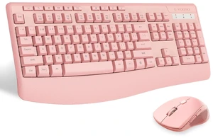 Wireless Keyboard and Mouse Combo, Full Size Ergonomic with Wrist Rest | 2.4GHz USB Receiver, 3 DPI Adjustable 6-Button Cordless Mouse for Computer, Laptop, PC, Windows Wireless Keyboard and Mouse Combo, Full Size Ergonomic with Wrist Rest | 2.4GHz USB Receiver, 3 DPI Adjustable 6-Button Cordless Mouse for Computer, Laptop, PC, Windows