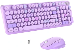 Links9+ Wireless Keyboard and Mouse Combo, Full Sized (Purple Colorful) | Retro Typewriter Keyboard Style, 2.4G USB Receiver, Plug-and-Play, Keyboard Mouse Set for PC, Laptop, Tablet, Windows and MAC Links9+ Wireless Keyboard and Mouse Combo, Full Sized (Purple Colorful) | Retro Typewriter Keyboard Style, 2.4G USB Receiver, Plug-and-Play, Keyboard Mouse Set for PC, Laptop, Tablet, Windows and MAC