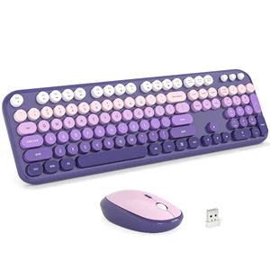 MOFII Wireless Keyboard and Mouse Combo - Purple-Gradient Full-Sized Plug and Play Colorful Computer Keyboards - 104 Keys Round Keycap USB 2.4G Cute Keyboard for Windows/Laptop/Mac/Desktop/PC MOFII Wireless Keyboard and Mouse Combo - Purple-Gradient Full-Sized Plug and Play Colorful Computer Keyboards - 104 Keys Round Keycap USB 2.4G Cute Keyboard for Windows/Laptop/Mac/Desktop/PC