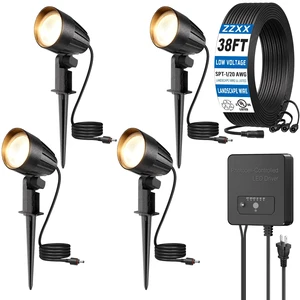 ZZXX Low Voltage Landscape Lighting Kit, Plug & Play 12W Spotlight 4Pack | 2700K Landscape Lights with 144W Transformer, DC Connectors, 38FT UL-Listed Wires, IP66 Waterproof Outdoor Yard Lights 12-24V ZZXX Low Voltage Landscape Lighting Kit, Plug & Play 12W Spotlight 4Pack | 2700K Landscape Lights with 144W Transformer, DC Connectors, 38FT UL-Listed Wires, IP66 Waterproof Outdoor Yard Lights 12-24V