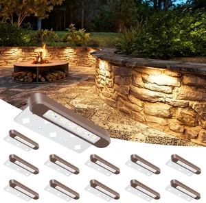 VOLISUN 7 Inch Retaining Wall Lights, 2700K Hardscape Lighting, 12 Pack | IP67 Waterproof, Cuttable Low Voltage Landscape Lighting, 12V Paver Lights, 2.8W Outdoor Step Lights VOLISUN 7 Inch Retaining Wall Lights, 2700K Hardscape Lighting, 12 Pack | IP67 Waterproof, Cuttable Low Voltage Landscape Lighting, 12V Paver Lights, 2.8W Outdoor Step Lights