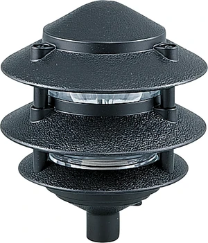 Generation Lighting Hardwired 120V Outdoor Pagoda Path Light, Black | Wet-Rated Aluminum Fixture with Clear Glass, Landscape Path Lights, Garden Lights, or Outdoor Lighting for Driveway Decor