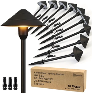DAMAING 5W Landscape Lighting Low Voltage 12-24V Outdoor Lights for Pathway | 12V-24V Low Voltage Landscape Lights, IP65 Path Lights for Yard Walkway, Acrylic lens anti-yellowing Garden Lights