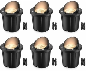HIBOITEC Low Voltage Landscape Lights, 12W LED Outdoor In-Ground Lights | 1200LM Waterproof IP67 Landscape Lighting, Anti-Glare Die-Cast Aluminum Garden Lights for Pathway Tree Yard, 6 Pack HIBOITEC Low Voltage Landscape Lights, 12W LED Outdoor In-Ground Lights | 1200LM Waterproof IP67 Landscape Lighting, Anti-Glare Die-Cast Aluminum Garden Lights for Pathway Tree Yard, 6 Pack