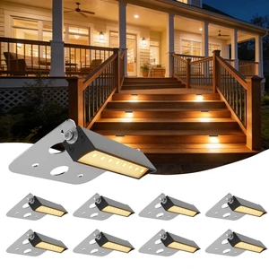 JESLED 8 Pack 4 inch Retaining Wall Lights, Low Voltage Landscape Lighting | 2700K Warm White, 3W LED Hardscape Lighting, AC/DC 12-24V, 500LM Brightness, IP65 Waterproof for Wall Stair Patio Fire Pit