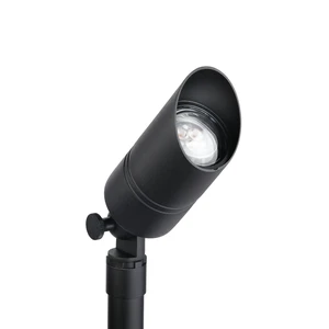 Kichler MR16 Landscape Spotlight Light, Black Brass | Cast brass fixture directs uplighting for trees and architectural accents (2.25" x 5.25"), 15475BKB