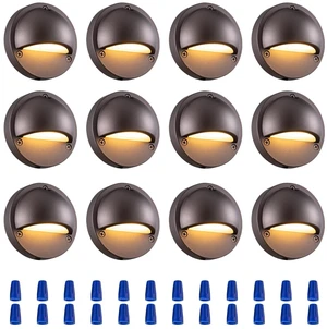 BTNHPLite 2.5W ORB Aluminum Low Voltage Deck Lights 2700K 3.74In 180lm IP65 | 12-24V AC/DC, LED Low Voltage Fence Lights, Outdoor Deck Step Lights, With IP65 Wire Nuts, 4FT Corded, ORB Finish, 12-Pack BTNHPLite 2.5W ORB Aluminum Low Voltage Deck Lights 2700K 3.74In 180lm IP65 | 12-24V AC/DC, LED Low Voltage Fence Lights, Outdoor Deck Step Lights, With IP65 Wire Nuts, 4FT Corded, ORB Finish, 12-Pack