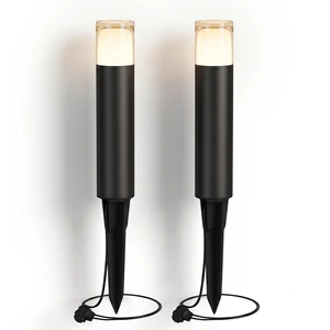 GOLDEN STAR Low Voltage Bollard Path Lights 12V G4 LED 1.2W, 2Pack | 12V LED Bollard Path Lights, 95LM, 2700K Warm White Landscape Lighting with Stake & Connector for Garden, Bronze Finish