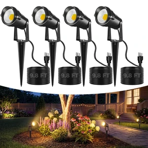 nipify 5W Outdoor Spot Lights, COB Landscape Spotlights with Spiked Stand | 4 Pack, 9.8 FT Cord, Warm White, Waterproof, Ultra Bright, Lighting for Flagpole Tree Yard Lawn Statue nipify 5W Outdoor Spot Lights, COB Landscape Spotlights with Spiked Stand | 4 Pack, 9.8 FT Cord, Warm White, Waterproof, Ultra Bright, Lighting for Flagpole Tree Yard Lawn Statue