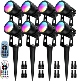 UPONELED RGBW Landscape Lights, 12V/24V Low Voltage Color Changing COB LED Spotlights, Adjustable Outdoor Uplights,IP67 Waterproof Outdoor Garden Yard Tree Pathway Lights (8 Pack) UPONELED RGBW Landscape Lights, 12V/24V Low Voltage Color Changing COB LED Spotlights, Adjustable Outdoor Uplights,IP67 Waterproof Outdoor Garden Yard Tree Pathway Lights (8 Pack)