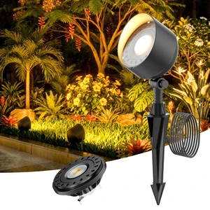 Makenovo PAR36 LED Landscape Spotlights Flood Light 1pc 10W 2700K 12-24V | 180° Adjustable LED Low Voltage Landscape Lights, 2700K Warm White, Weatherproof Aluminum Spotlights for Yard Garden Pathway