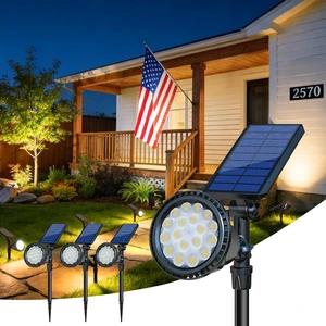 DBF Solar Outdoor Lights, 600LM Solar Spot Lights Outdoor Waterproof, 18 LED Auto On/Off Landscape Lighting Flag Pole Light for Garden Yard Pathway Garage Pool Patio(Warm White, 4 Pack) DBF Solar Outdoor Lights, 600LM Solar Spot Lights Outdoor Waterproof, 18 LED Auto On/Off Landscape Lighting Flag Pole Light for Garden Yard Pathway Garage Pool Patio(Warm White, 4 Pack)