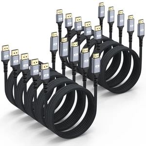 MOSIMLI DisplayPort to HDMI Cable, 6FT, 10-Pack, 4K@30Hz | 2K@60Hz, 1080p@120Hz, Nylon Braided, Uni-Directional, For Monitor, Projector, Laptop, Computer, Graphics Card MOSIMLI DisplayPort to HDMI Cable, 6FT, 10-Pack, 4K@30Hz | 2K@60Hz, 1080p@120Hz, Nylon Braided, Uni-Directional, For Monitor, Projector, Laptop, Computer, Graphics Card