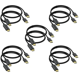 4K DisplayPort to HDMI Cable 10-Pack, 6 Feet Braided, Unidirectional | Display Port DP to HDMI Adapter Cord Male to Male Supports Video and Audio (4k, 2160P, 1440P, 1080P) 4K DisplayPort to HDMI Cable 10-Pack, 6 Feet Braided, Unidirectional | Display Port DP to HDMI Adapter Cord Male to Male Supports Video and Audio (4k, 2160P, 1440P, 1080P)