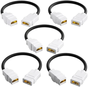 VCELINK HDMI 2.1 Keystone Jack and Coupler 7.09, F2F Pigtail Cable 5-Pack | Supports 8K@60Hz & 4K@120Hz, Compatible with Keystone Wall Plate, HDTV, Game Console, Laptop Snap-in Design VCELINK HDMI 2.1 Keystone Jack and Coupler 7.09, F2F Pigtail Cable 5-Pack | Supports 8K@60Hz & 4K@120Hz, Compatible with Keystone Wall Plate, HDTV, Game Console, Laptop Snap-in Design