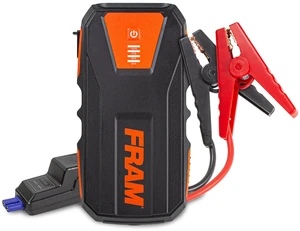 FRAM FEK40008 Car Battery Jump Starter 12000mAh (44.4Wh) Up to 5.0L Gas and 2.0L Diesel Engines, 12V Emergency Car Booster with Jumper Cables, Portable Power Bank and LED Flashlight
