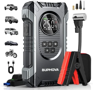8000A Portable Car Battery Jump Starter with Air Compressor 150PSI | For gas & 10L diesel vehicles. Tire inflator, power bank, LED light. Auto-Shutoff, Tire Inflato Portable w/ storage case 8000A Portable Car Battery Jump Starter with Air Compressor 150PSI | For gas & 10L diesel vehicles. Tire inflator, power bank, LED light. Auto-Shutoff, Tire Inflato Portable w/ storage case