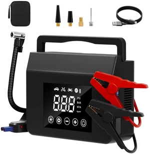 4000A Portable Jump Starter, Car Battery Jump Starter with Air Compressor | 150PSI Auto-Stop Tire Inflator, LED Light & Power Bank for 12V Cars, SUVs, Trucks 4000A Portable Jump Starter, Car Battery Jump Starter with Air Compressor | 150PSI Auto-Stop Tire Inflator, LED Light & Power Bank for 12V Cars, SUVs, Trucks