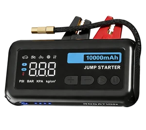 ROGATION Jump Starter with 150PSI Air Compressor, 2000A Peak 12V Booster, 10000mAh Portable Car Battery Jump Starter, Up to 10L Gas/8L Diesel Engines, 33W Bidirectional Fast Charging Power Bank-Black