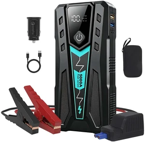 VisualPower 5000A Car Jump Starter for Truck SUV Boat Diesel | 5000A starts 10L Gas/9L Diesel. 12000mAh power bank. 9-Layer safe clamps. All-weather -20°C~60°C. Lightweight 0.88lb case. VisualPower 5000A Car Jump Starter for Truck SUV Boat Diesel | 5000A starts 10L Gas/9L Diesel. 12000mAh power bank. 9-Layer safe clamps. All-weather -20°C~60°C. Lightweight 0.88lb case.