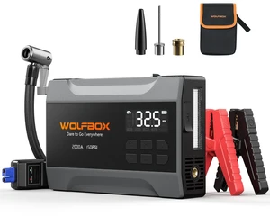 MV10A 2000A Jump Starter with Air Compressor, Portable 12V Jump Box | Car Battery Booster Power Pack (5L Gas/3L Diesel), Spark-Proof, 150PSI Tire Inflator, Power Bank, Jumper Cables & LED Light MV10A 2000A Jump Starter with Air Compressor, Portable 12V Jump Box | Car Battery Booster Power Pack (5L Gas/3L Diesel), Spark-Proof, 150PSI Tire Inflator, Power Bank, Jumper Cables & LED Light