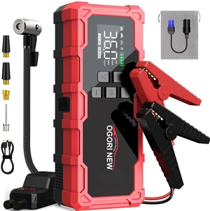 8000A Jump Starter with Air Compressor, 26800mAh 150PSI Portable Car Battery Jump Starter (All Gas/16L Diesel), 12V Supersafe Jump Box Car Battery Booster with Jumper Cables, Lights, Cigarette Lighter