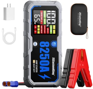 8250A Jump Starter Battery Jump Starter Battery Pack with PD-65W (for All Gas or 10.0+L Diesel), 12V Potable Car Jump Start with 4.01 inch HD Screen, 2 USB Power Bank 24-Months Stand-by Time 8250A Jump Starter Battery Jump Starter Battery Pack with PD-65W (for All Gas or 10.0+L Diesel), 12V Potable Car Jump Start with 4.01 inch HD Screen, 2 USB Power Bank 24-Months Stand-by Time