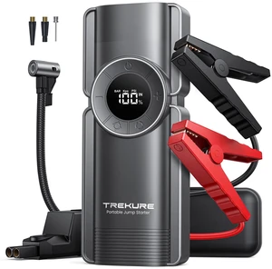 TREKURE Portable Car Jump Starter with Air Compressor, 150PSI 7000A Car Battery Jump Starter Battery Pack (9L Gas/8L Diesel), Safe Jumper Starter Portable Jump Box with Display, Emergency Light