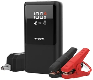 TYPE S DC10X 1000A Car Jump Starter, Wireless Charging Power Bank, 8000mAh | LCD Screen, LED Flashlight, USB-C Fast Charge, Jumper Cables, Car Battery Jump Starter for 6.0L Gas & 4.0L Diesel Engines TYPE S DC10X 1000A Car Jump Starter, Wireless Charging Power Bank, 8000mAh | LCD Screen, LED Flashlight, USB-C Fast Charge, Jumper Cables, Car Battery Jump Starter for 6.0L Gas & 4.0L Diesel Engines