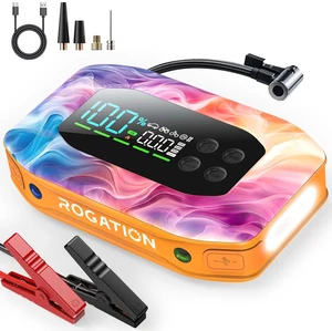 ROGATION 2000A Portable Jump Starter, Power Bank, AIR Compressor-Orange | 150 PSI air Compressor, 33W 10000mAh Bidirectional Fast Charging Power Bank,Large Display, LED light,Jumps Cars, Trucks & SUV ROGATION 2000A Portable Jump Starter, Power Bank, AIR Compressor-Orange | 150 PSI air Compressor, 33W 10000mAh Bidirectional Fast Charging Power Bank,Large Display, LED light,Jumps Cars, Trucks & SUV