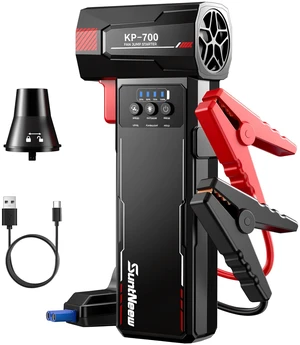 SuntNeew Jump Starter with Air Duster 12V Portable Car Battery Charger | Battery Jump Box 6L gas/4L diesel, 105000RPM Blower, 3 Adjustable, LED light, for road Emergency, Outdoor Camping