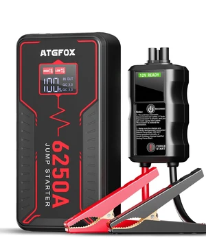 6250A Car Battery Jump Starter, 12V Portable Jump Box | 10L Gas/6.5L Diesel Engines, Smart LCD Jumper Cables, 0V Force Start, 48-Month Standby, 18W USB-C Power Bank 6250A Car Battery Jump Starter, 12V Portable Jump Box | 10L Gas/6.5L Diesel Engines, Smart LCD Jumper Cables, 0V Force Start, 48-Month Standby, 18W USB-C Power Bank