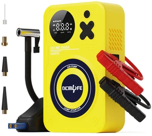 DCMLIFE 3000A Peak Car Jump Starter with Air Compressor, 12V Portable Battery Booster for 9L Gas 6.5L Diesel, 150PSI Tire Inflator, 10 Safety Protection, Force Start Jump Box with Emergency LED Light DCMLIFE 3000A Peak Car Jump Starter with Air Compressor, 12V Portable Battery Booster for 9L Gas 6.5L Diesel, 150PSI Tire Inflator, 10 Safety Protection, Force Start Jump Box with Emergency LED Light