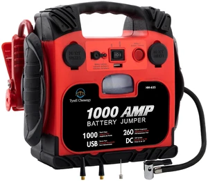 Tyrell Chenergy Car Battery Jump Starter with Air Compressor Portable Tire Inflator,260PSI 1000Amp Battery Booster Jumper Box(Up to 5L Gas or 5L Diesel) Power Station 12V DC Outlet USB Port,LED Light Tyrell Chenergy Car Battery Jump Starter with Air Compressor Portable Tire Inflator,260PSI 1000Amp Battery Booster Jumper Box(Up to 5L Gas or 5L Diesel) Power Station 12V DC Outlet USB Port,LED Light