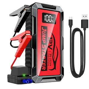 8000A Car Battery Jump Starter, Portable 12v Jumper Starter, Suitable Starter Cable with LED Display and LED Lights, Car Battery Jumper for 8l Gasoline and 10l Diesel Engines 10000mAh