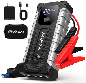 Sharmeal Car Jump Starter 5000A, Jump Starter Battery Pack for 10.0L Gas and 10.0L Diesel, 12V Portable Jump Box with LED Light