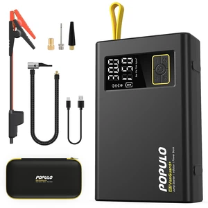 POPULO Car Jump Starter with Air Compressor, 12V 59.2Wh Portable Booster Pack Box with 150PSI Digital Tire Inflator, Extended Smart Clamps, 3000A 4-in-1 Auto Battery Starter (All Gas/12L Diesel) POPULO Car Jump Starter with Air Compressor, 12V 59.2Wh Portable Booster Pack Box with 150PSI Digital Tire Inflator, Extended Smart Clamps, 3000A 4-in-1 Auto Battery Starter (All Gas/12L Diesel)